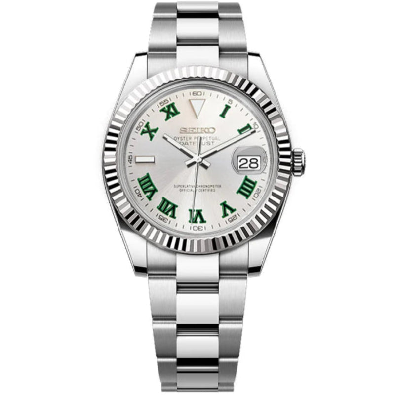 Seiko Datejust Mod - Silver Wimbledon