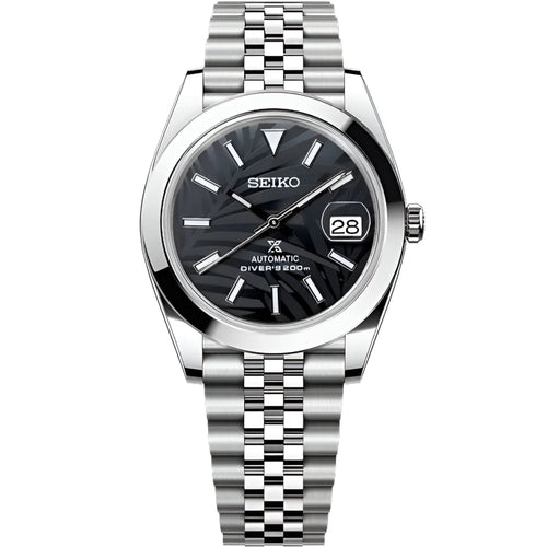 Seiko Datejust Palm Leaf Smooth Mod - Black