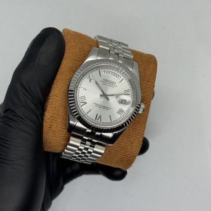 Seiko Day-Date Mod - White Roman