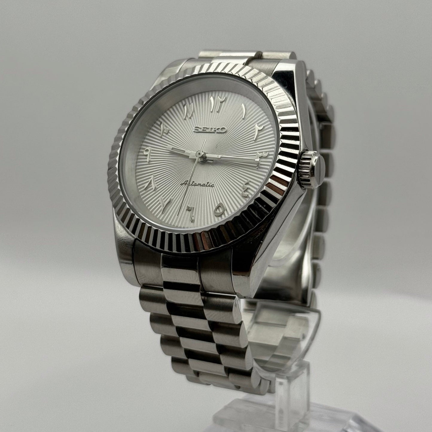 Seiko Datejust Textured Arabic Mod - White