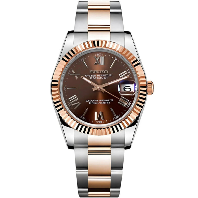 Seiko Datejust Roman Two-Tone Mod - Chocolate
