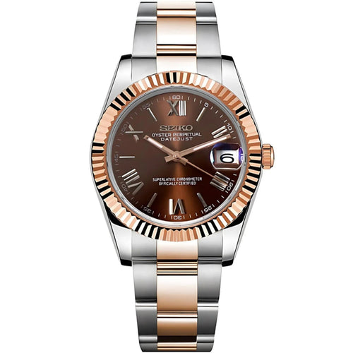 Seiko Datejust Roman Two-Tone Mod - Chocolate
