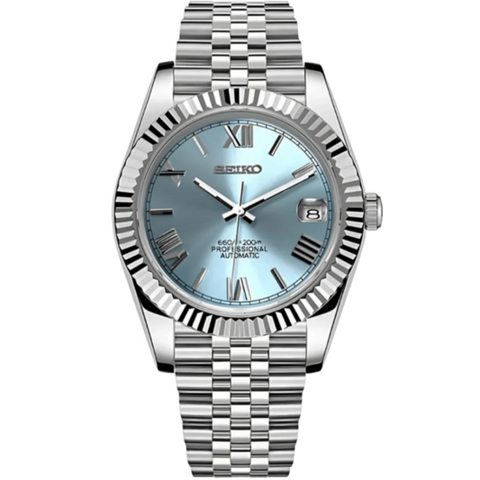 Seiko Datejust Roman Mod - Baby Blue