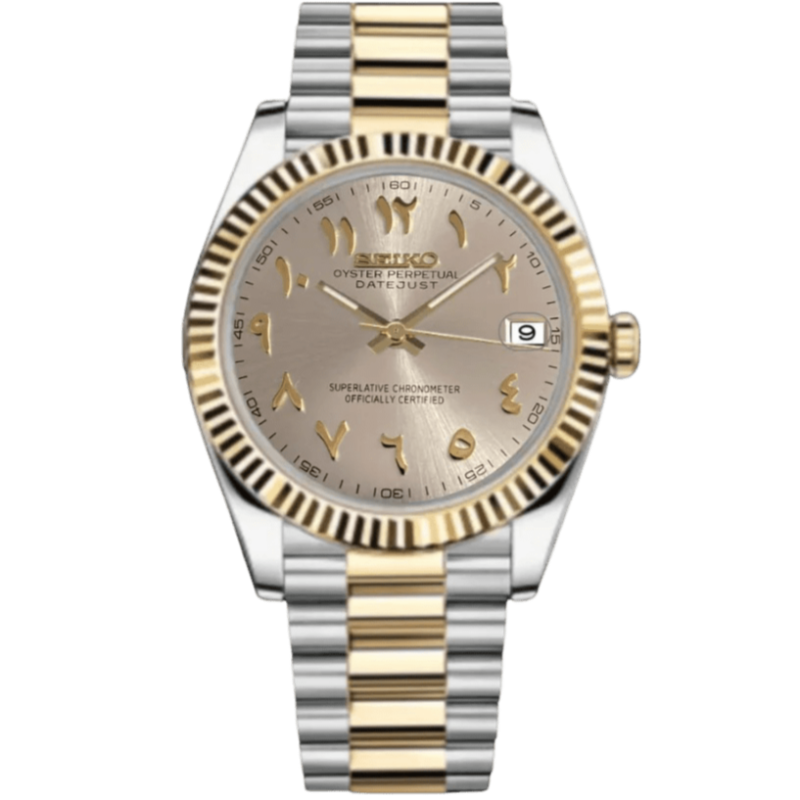 Seiko Datejust Arabic Two - Tone Mod - Pearl Gold - Tempus Mods