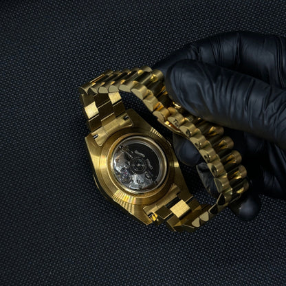 Seiko Datejust Gold Mod - Black - Tempus Mods