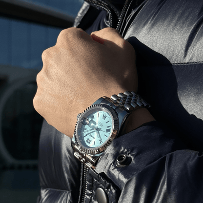 Seiko Datejust Roman Mod - Baby Blue - Tempus Mods