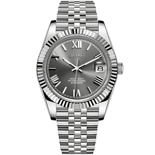 Seiko Datejust Roman Mod - Grey - Tempus Mods